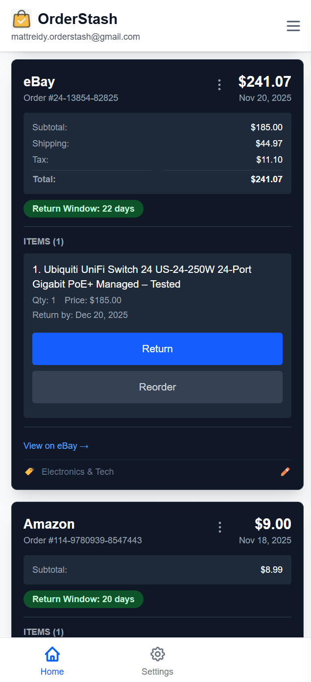Check Orders on Any Device